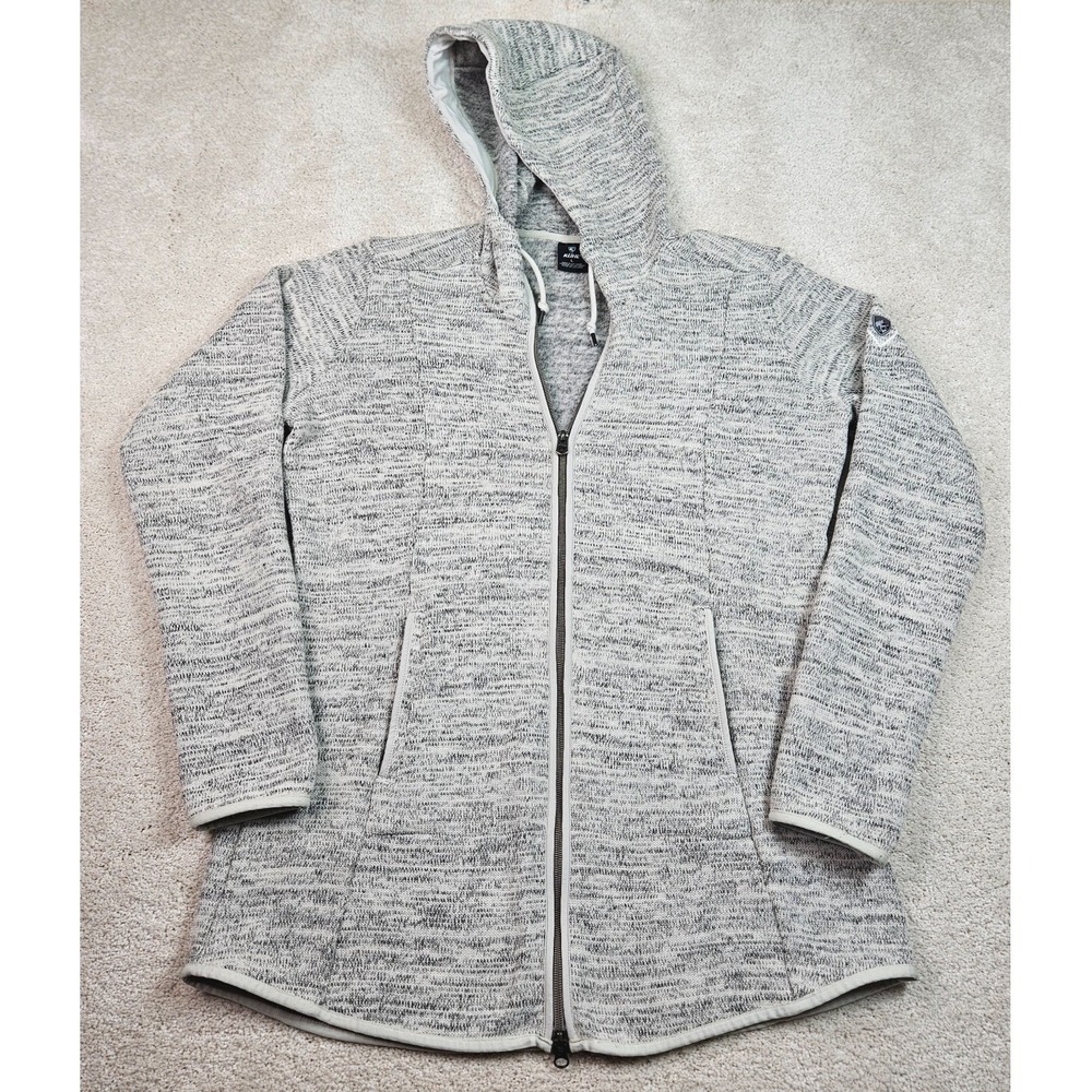 Kuhl Womens L Gray Hooded Jacket Full Zip Gorpcore Granola Hiking Apres Ski
